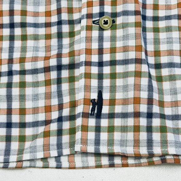 NWOT JOHNNIE-O TOP SHELF PUMPKIN GUFFY PLAID BUTTON DOWN SHIRT XXL Orange Blue - Picture 5 of 10